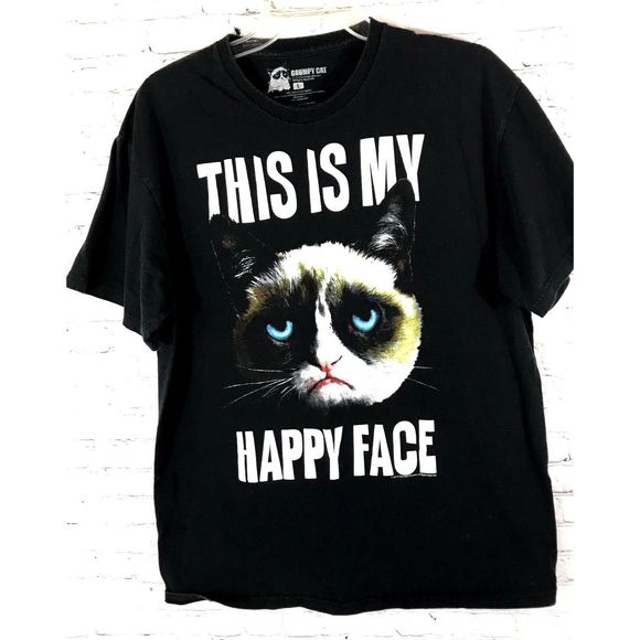 Happy cat Other - Grumpy Cat T-shirt 2013 Black Size Large